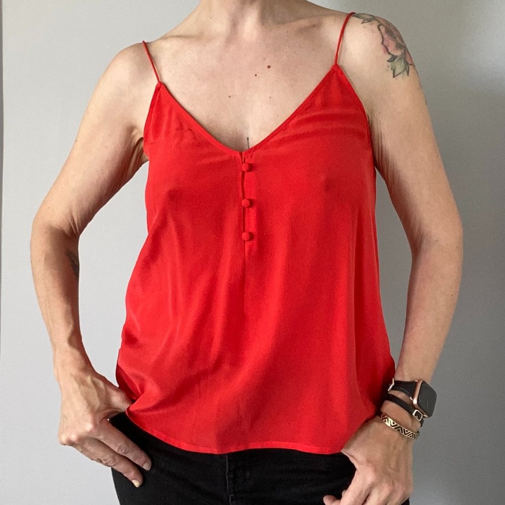 & Other Stories| Red Silk Cami | Size 4